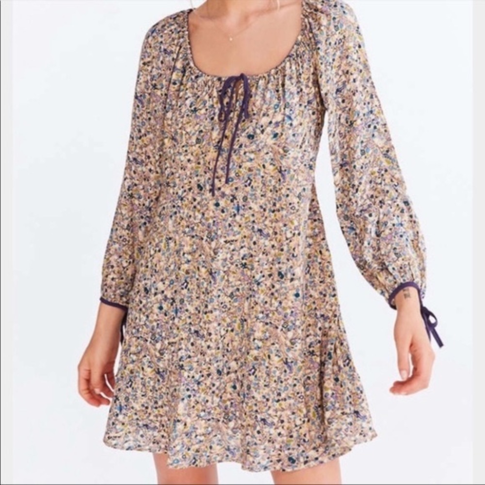 Floral Side Tie Peasant Dress - Picture 7 of 15